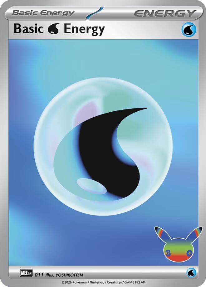 Basic Water Energy - 011 (30th Celebration) — Mega Evolution Energies 11 Pokémon card