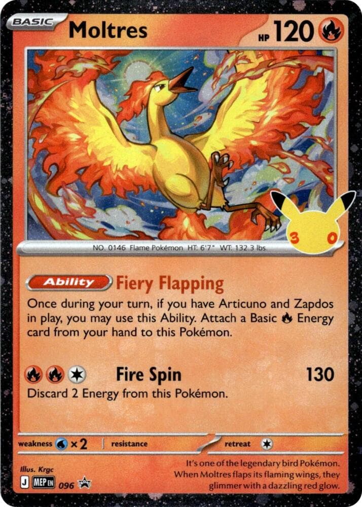 Moltres - 096 (30th Celebration) — Mega Evolution Promo 96 Pokémon card