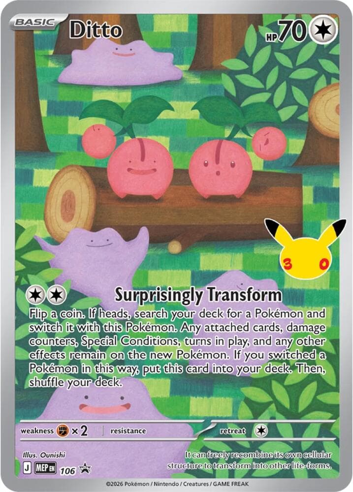 Ditto - 106 (30th Celebration) — Mega Evolution Promo 106 Pokémon card