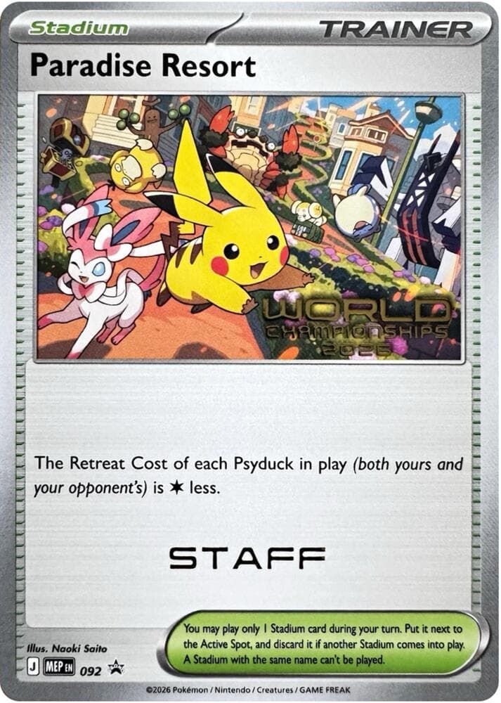 Paradise Resort - 092 (World Championships 2026) [Staff] — Mega Evolution Promo 92 Pokémon card