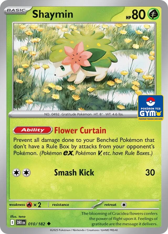 Shaymin - 010/182 (GYM) — Southeast Asia Exclusives 10 Pokémon card