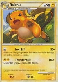 Raichu (#19 Non-Holo) — HGSS Trainer Kit: Gyarados & Raichu 19 Pokémon card