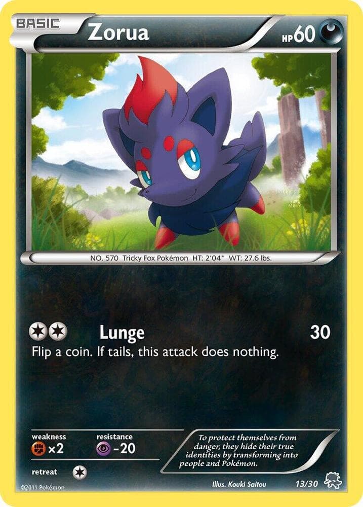 Zorua (#13) — BW Trainer Kit: Excadrill & Zoroark 13 Pokémon card