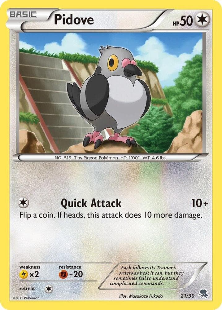 Pidove (#21) — BW Trainer Kit: Excadrill & Zoroark 21 Pokémon card