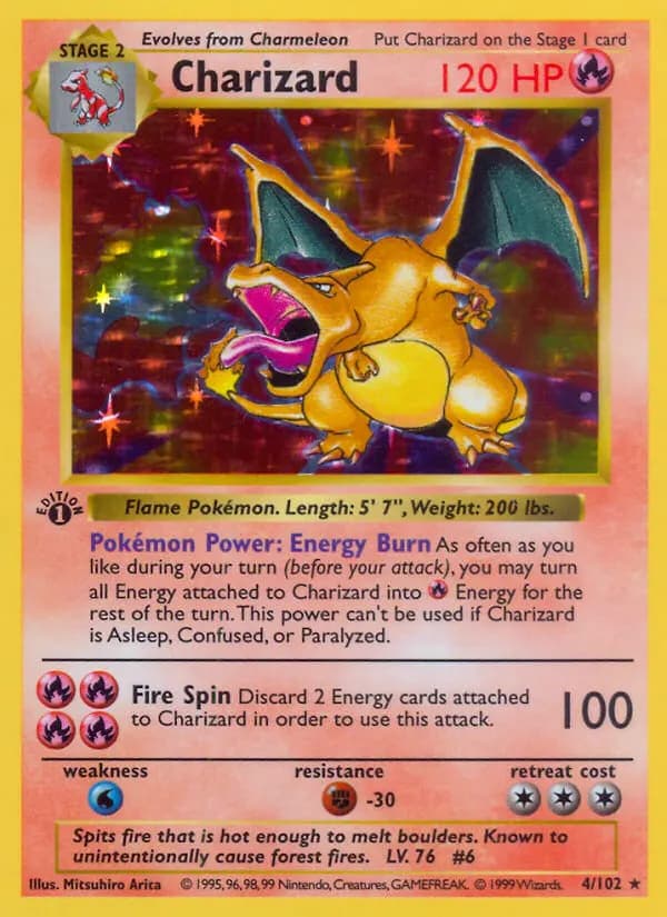 Charizard — Base 4 Pokémon card