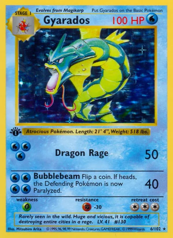Gyarados — Base 6 Pokémon card