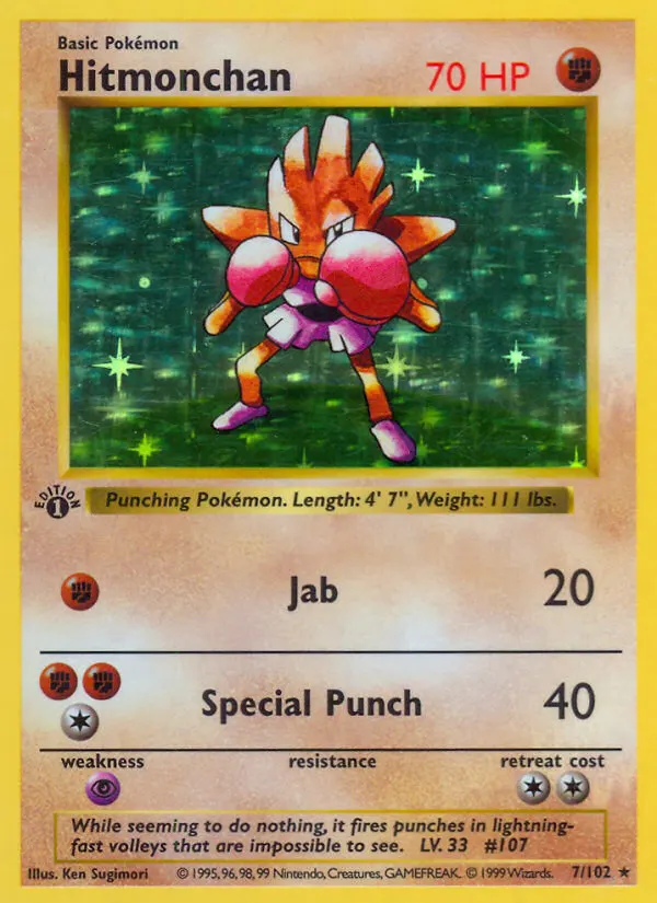 Hitmonchan — Set Base 7 Italian Pokémon card