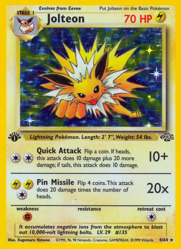 Jolteon — Jungle 4 Italian Pokémon card