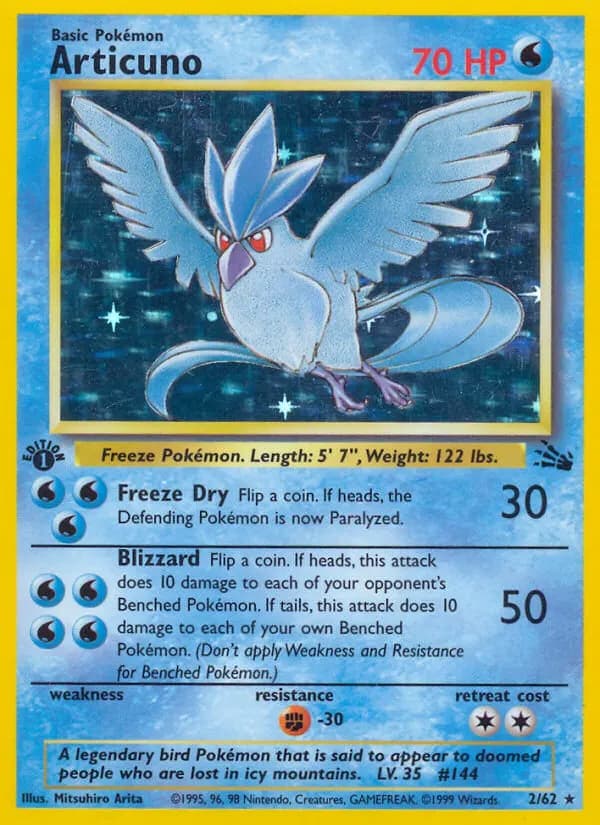 Articuno — Fossil 2 Pokémon card