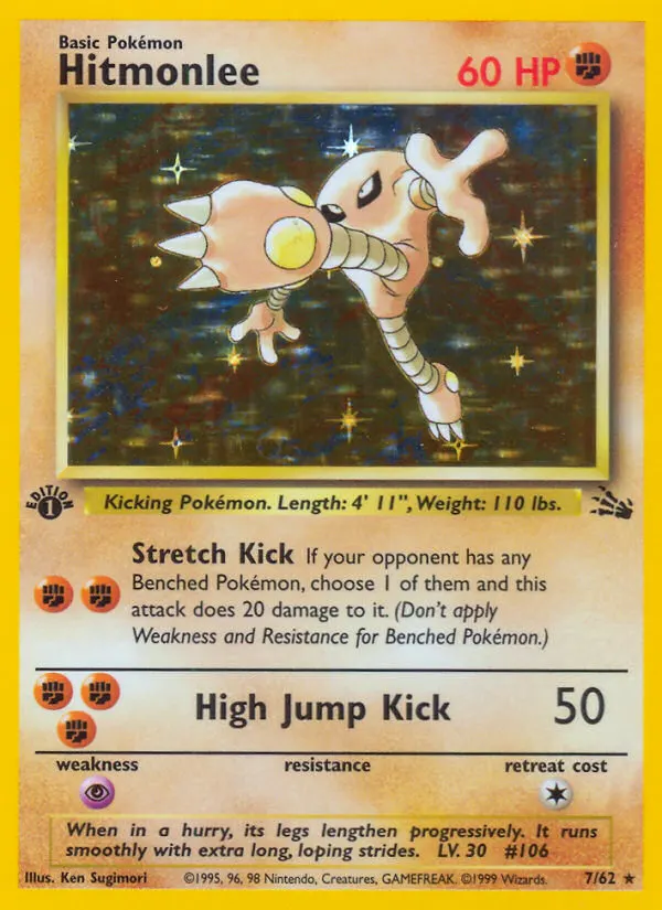 Hitmonlee — Fossil 7 Pokémon card