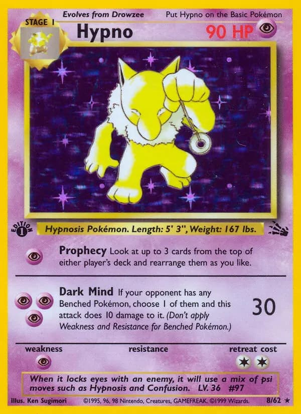 Hypno — Fossil 8 Pokémon card