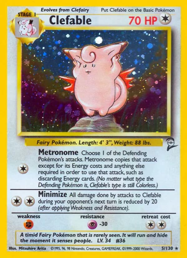 Clefable — Base Set 2 5 Pokémon card