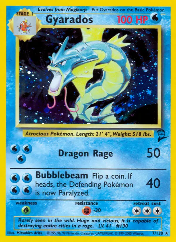 Gyarados — Base Set 2 7 Pokémon card