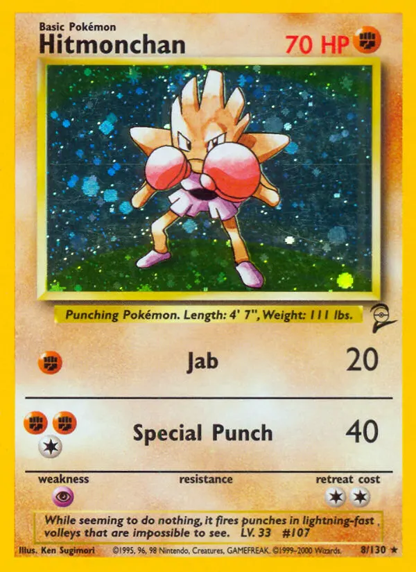 Hitmonchan — Base Set 2 8 Pokémon card