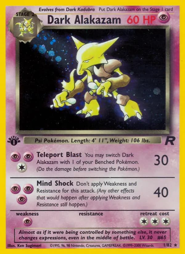 Dark Alakazam — Team Rocket 1 Pokémon card