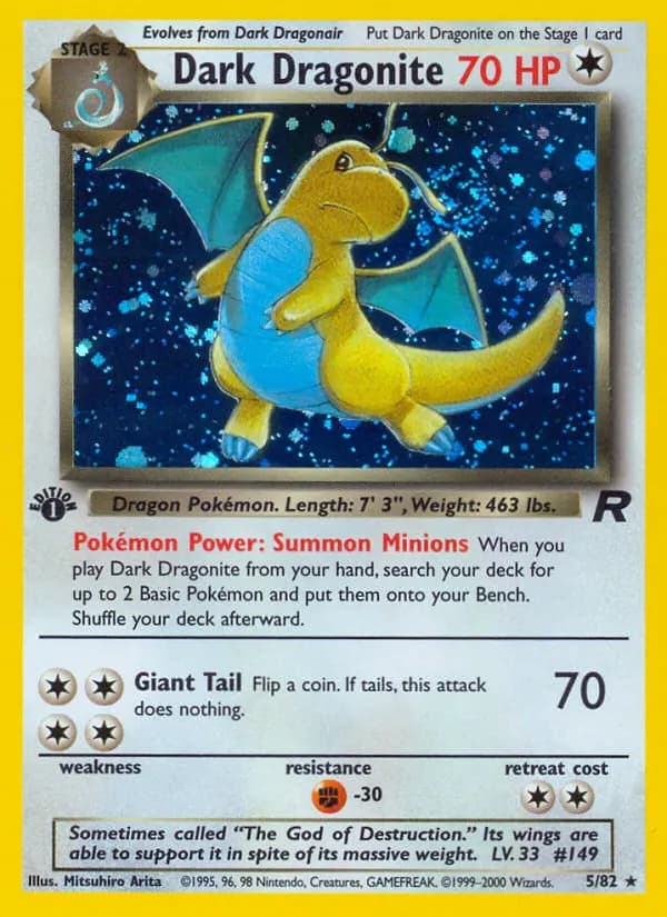 Dark Dragonite — Team Rocket 5 Pokémon card