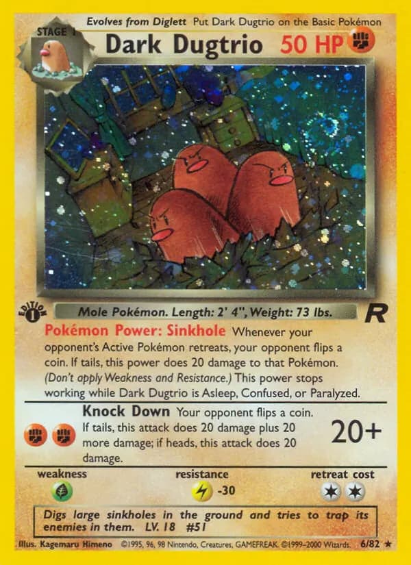 Dark Dugtrio — Team Rocket 6 Pokémon card