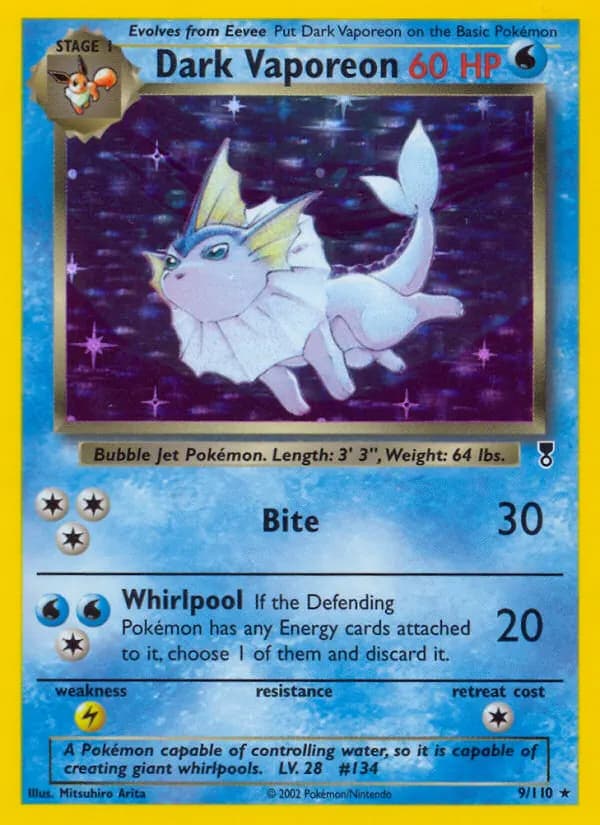 Dark Vaporeon — Legendary Collection 9 Pokémon card