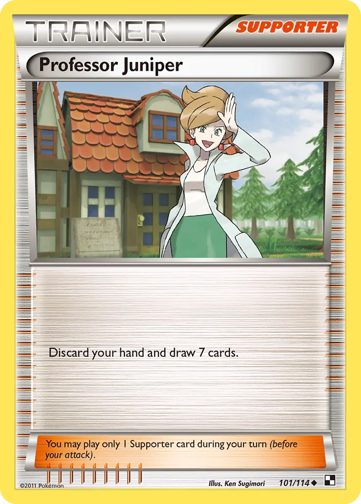 Professor Juniper — Black & White 101 Pokémon card