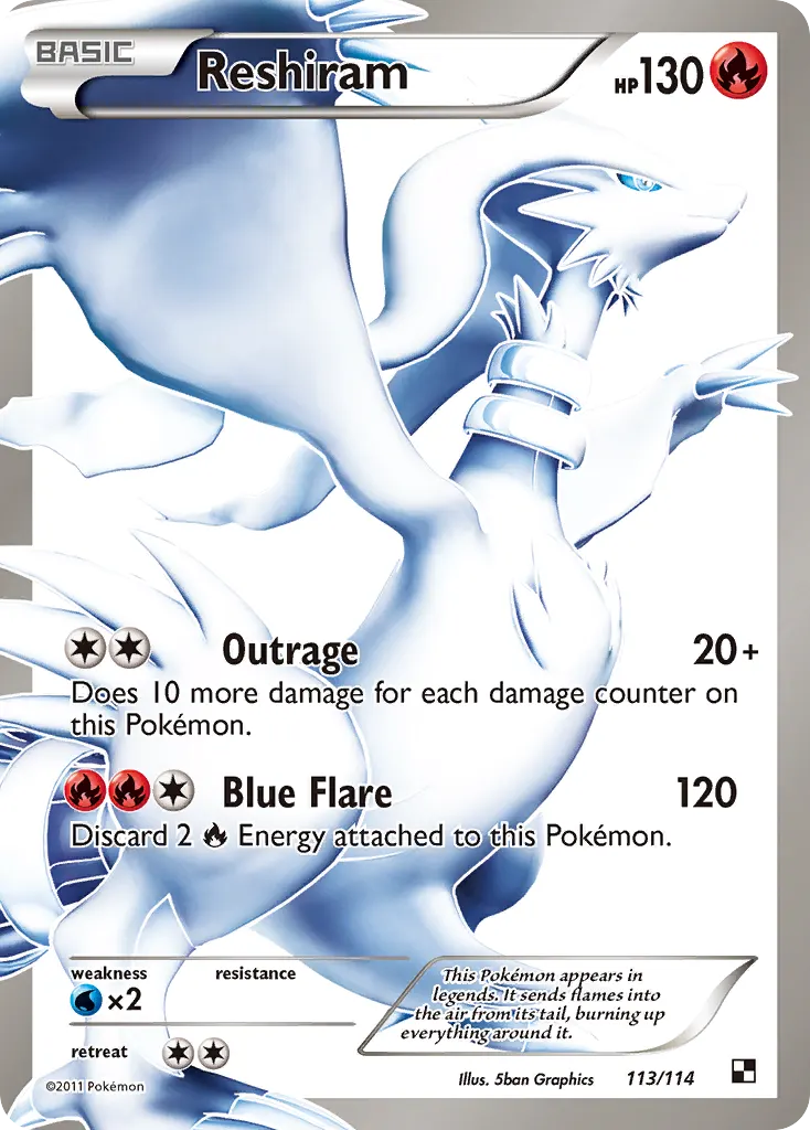 Reshiram — Black & White 113 Pokémon card