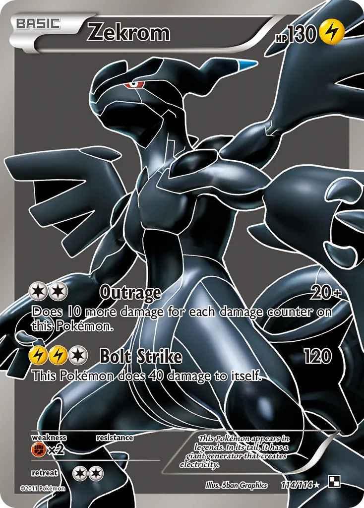 Zekrom — Black & White 114 Pokémon card