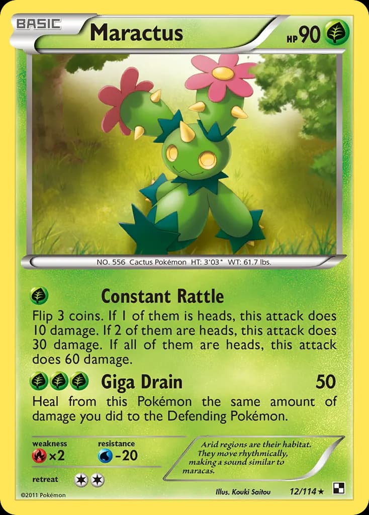 Maractus — Black & White 12 Pokémon card