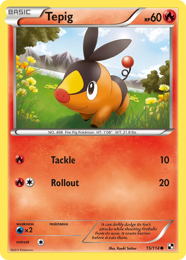 Tepig — Black & White 15 Pokémon card