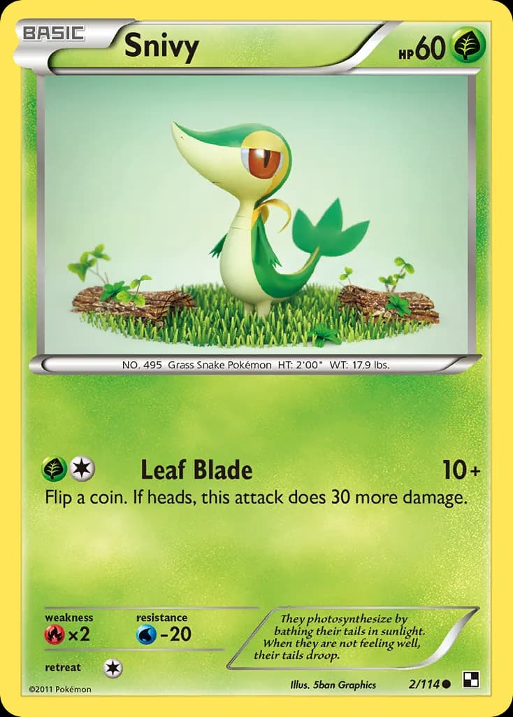 Snivy — Black & White 2 Pokémon card