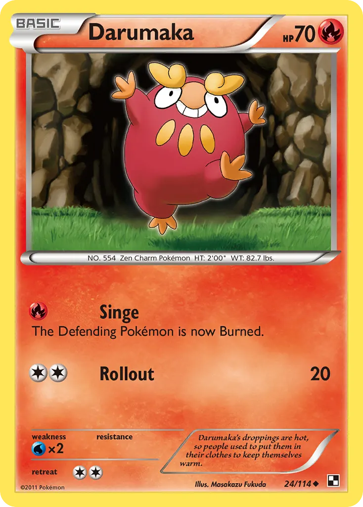 Darumaka — Black & White 24 Pokémon card