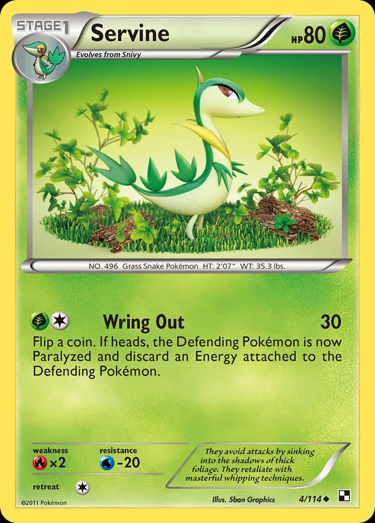 Servine — Black & White 4 Pokémon card