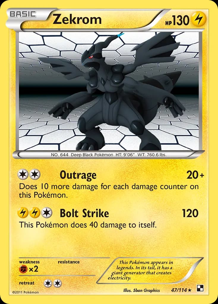 Zekrom — Black & White 47 Pokémon card