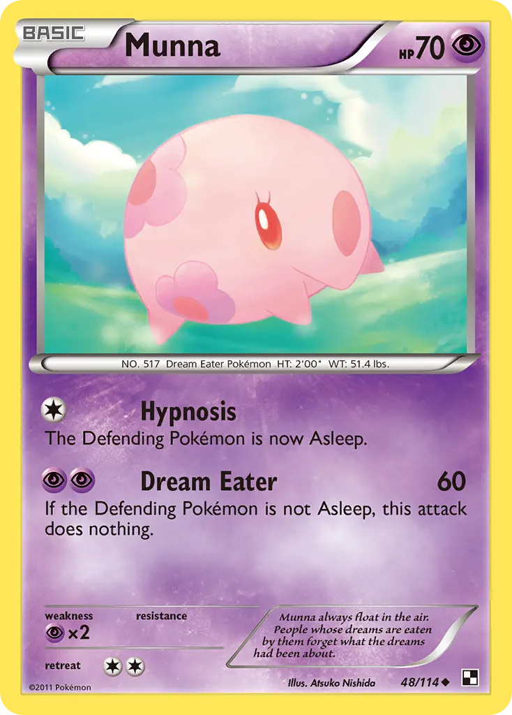 Munna — Black & White 48 Pokémon card