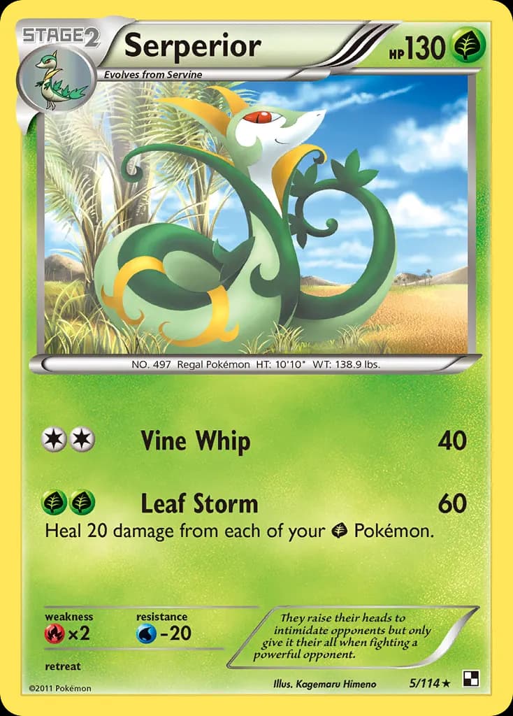 Serperior — Black & White 5 Pokémon card