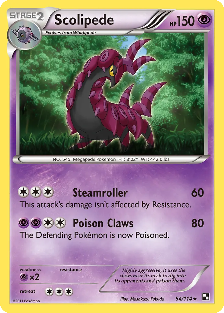 Scolipede — Black & White 54 Pokémon card