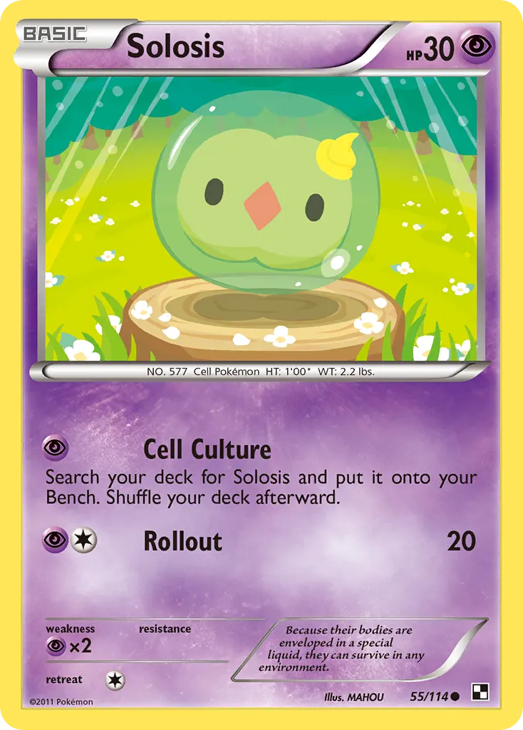 Solosis — Black & White 55 Pokémon card