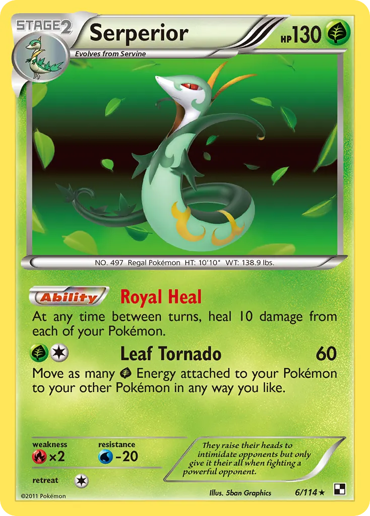 Serperior — Black & White 6 Pokémon card