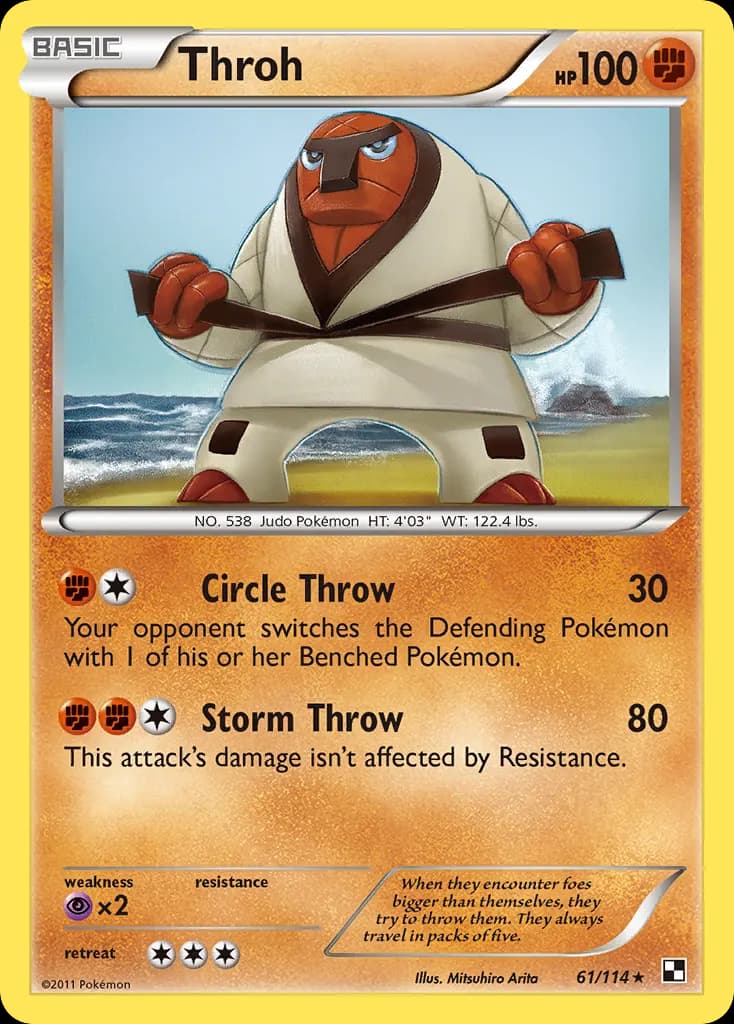Throh — Black & White 61 Pokémon card