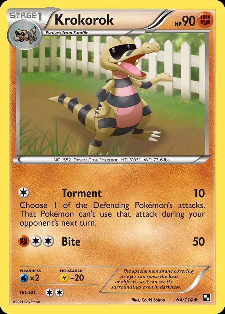 Krokorok — Black & White 64 Pokémon card