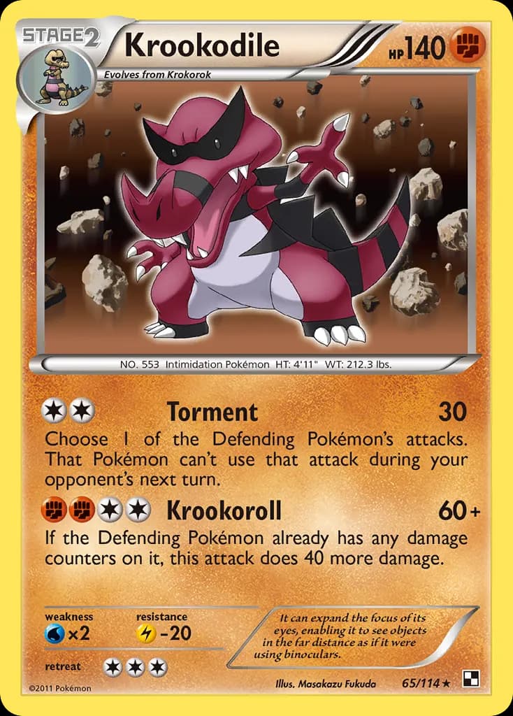 Krookodile — Black & White 65 Pokémon card