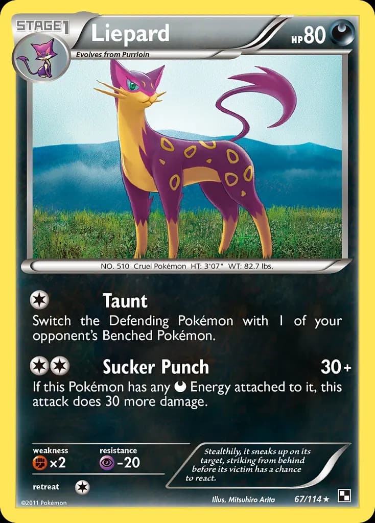 Liepard — Black & White 67 Pokémon card