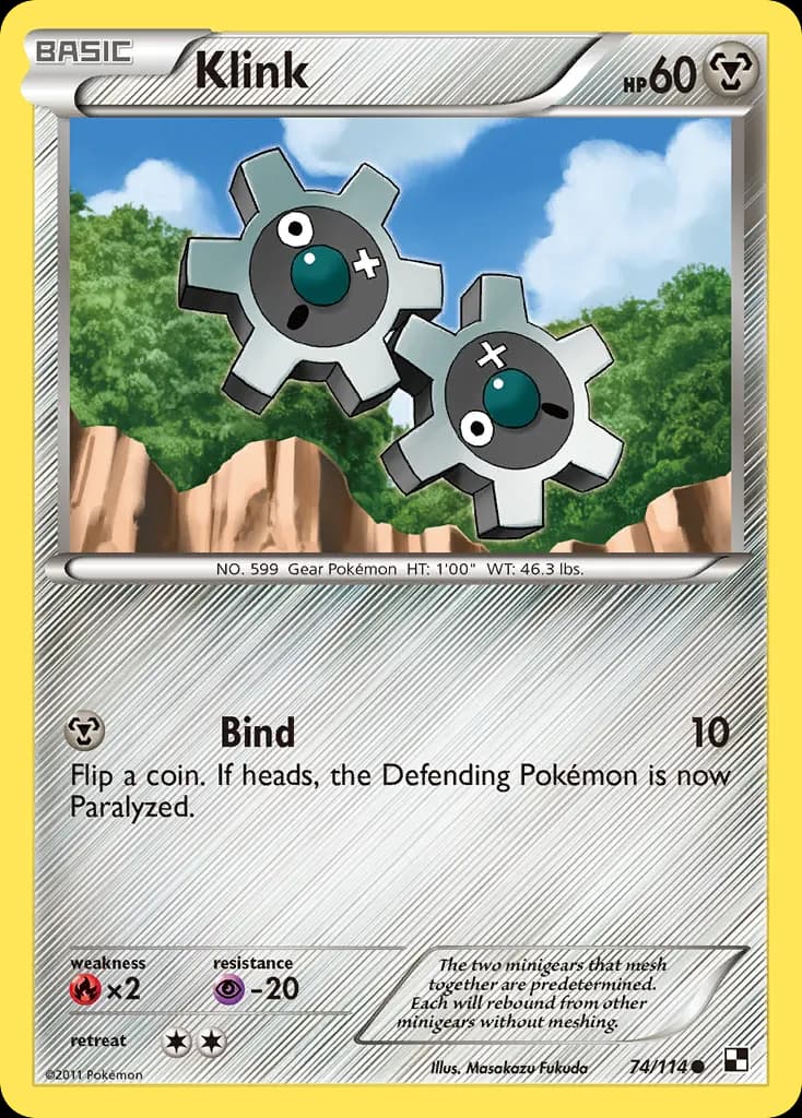 Klink — Black & White 74 Pokémon card