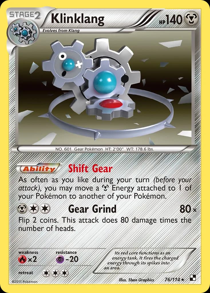 Klinklang — Black & White 76 Pokémon card
