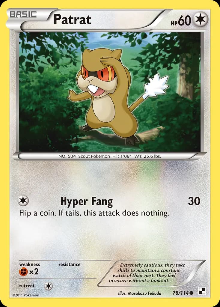 Patrat — Black & White 78 Pokémon card