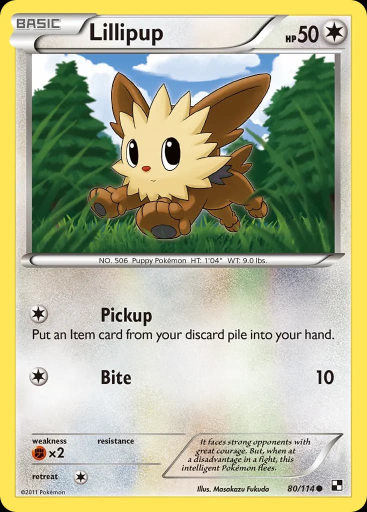 Lillipup — Black & White 80 Pokémon card