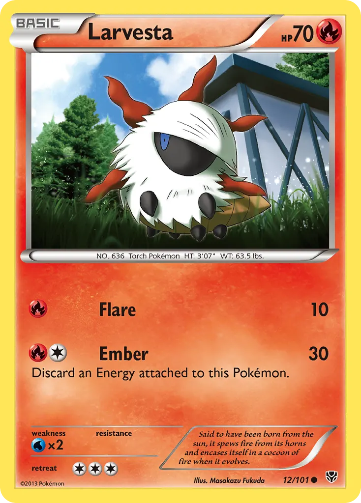Larvesta — Plasma Blast 12 Pokémon card