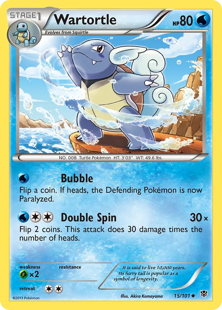 Wartortle — Plasma Blast 15 Pokémon card