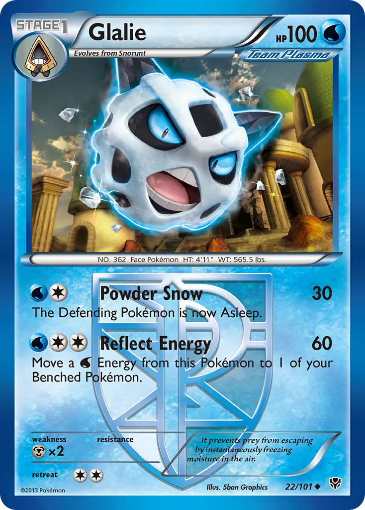 Glalie — Plasma Blast 22 Pokémon card