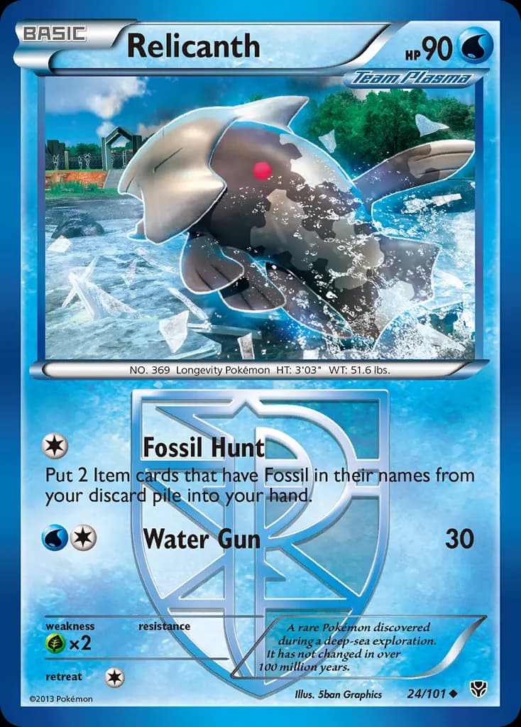 Relicanth — Plasma Blast 24 Pokémon card