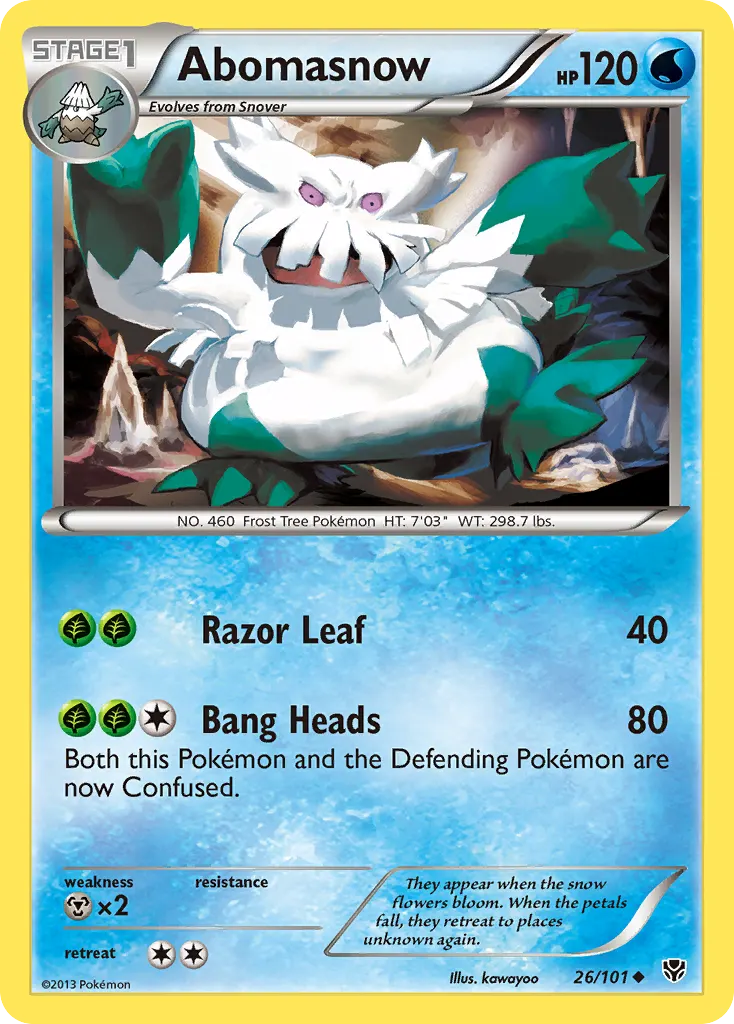 Abomasnow — Plasma Blast 26 Pokémon card
