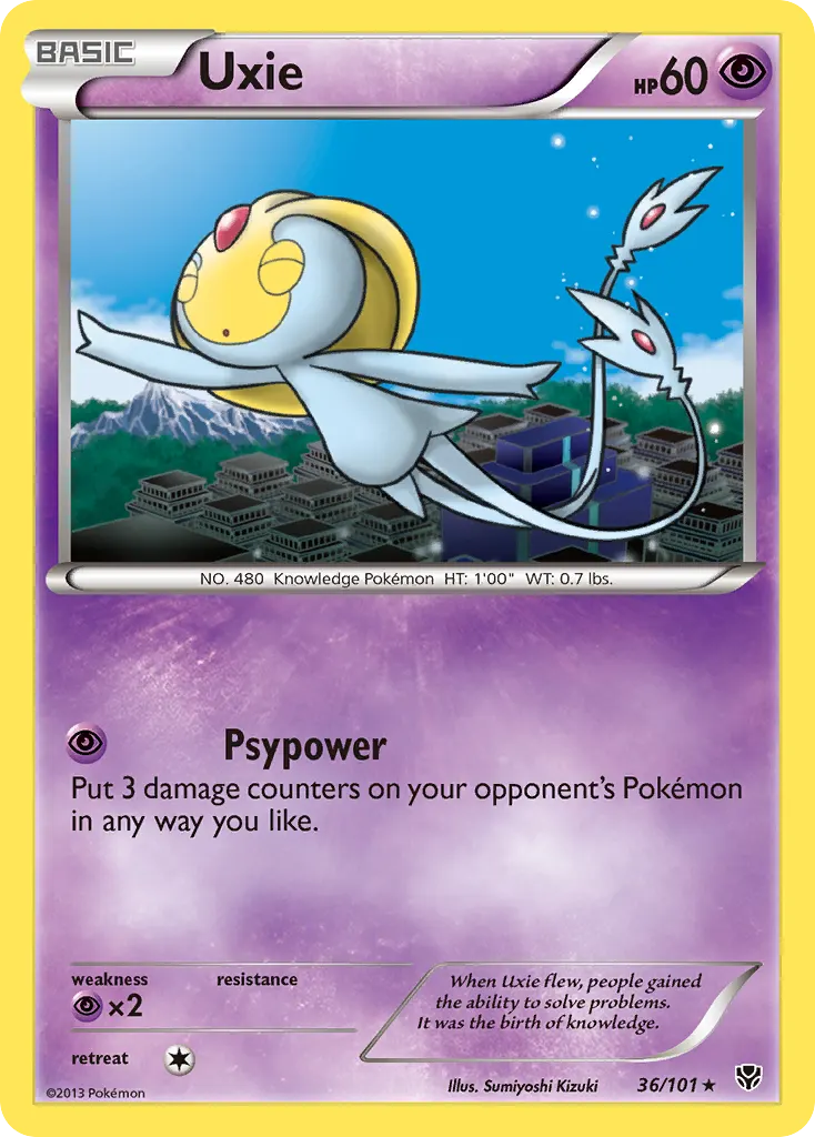 Uxie — Plasma Blast 36 Pokémon card